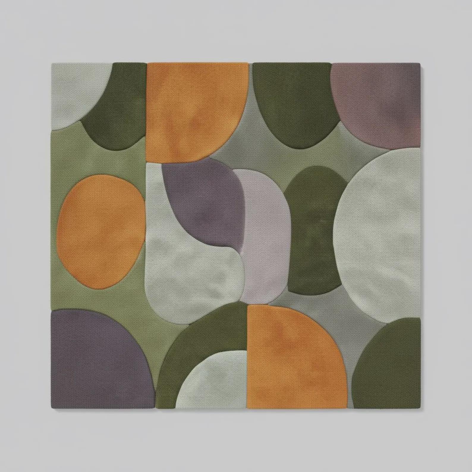 Geometric Color-Block Area Rug: Mid-Century Modern, Olive, Orange & Plum Teppich– Contemporary Living Room Area Carpet – Designer Rug