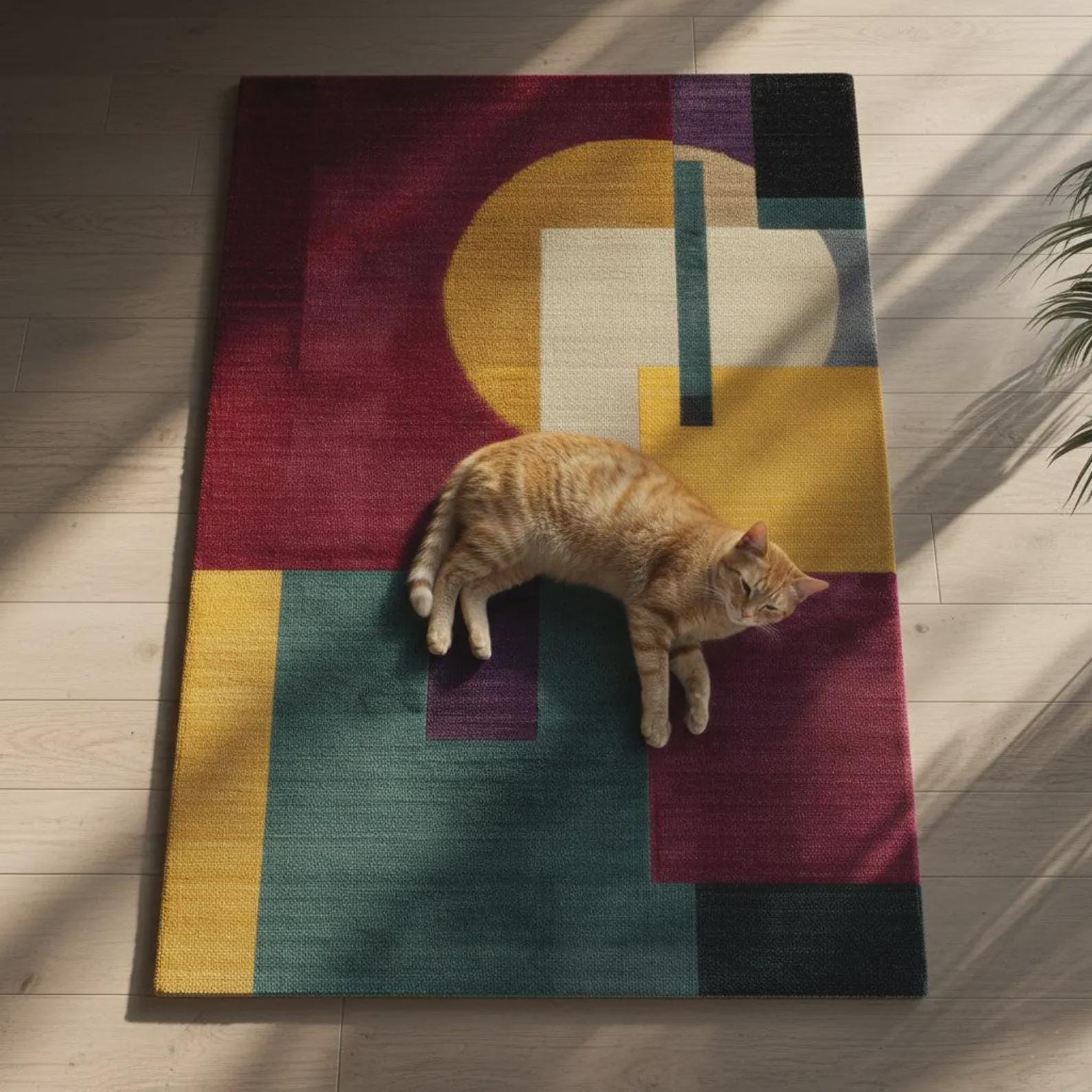 Hand Tufted Wool Area Rug, Modern Geometric Green Carpet