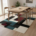 Mid Century Geometric Shag Rug Retro Brown Carpe | Designer Living Room Rug