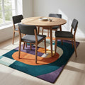 Hand-Tufted Wool Area Rug | Retro Geometric Patchwork | Area Rug