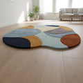Irregular Hand-Tufted Wool Area Rug | Retro Geometric Patchwork