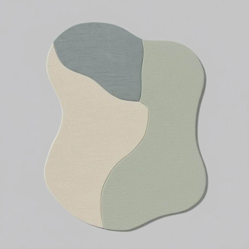 Handmade Wool Area Rug – Abstract Coastal Wave Design