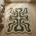 Hand-Tufted Wool Area Rug – Modern Geometric Design- Mid Century Modern Abstract Retro Area Rug
