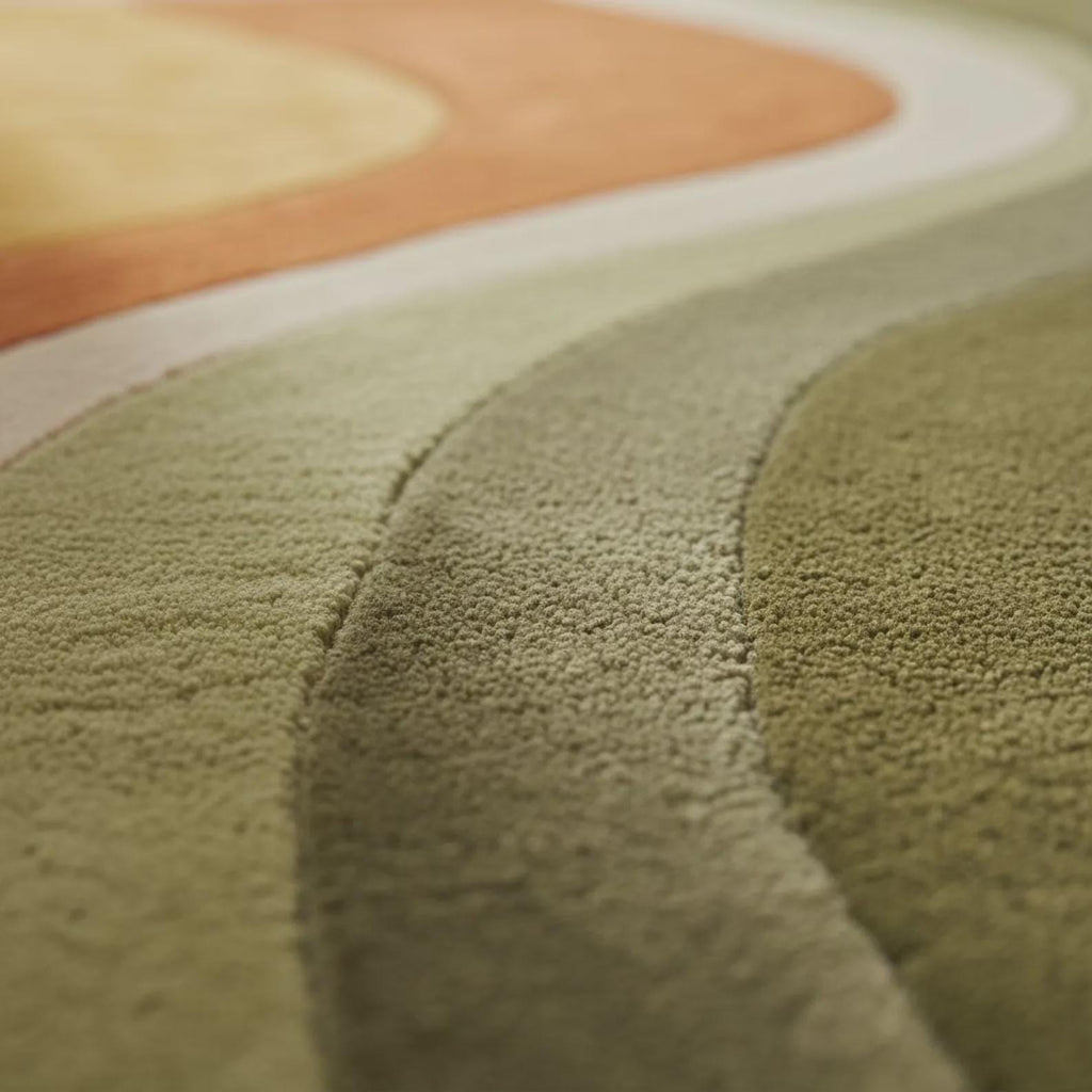 Hand-Tufted Wool Rug – Retro Abstract Sculptural Design | Modern Artistic Teppich | Handmade Statement Floor Rug