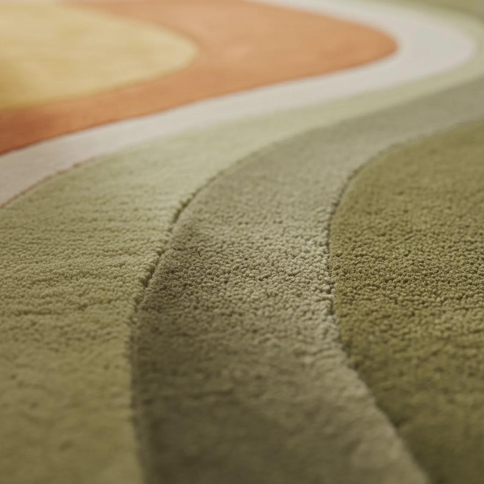 Hand-Tufted Wool Rug – Retro Abstract Sculptural Design | Modern Artistic Teppich | Handmade Statement Floor Rug