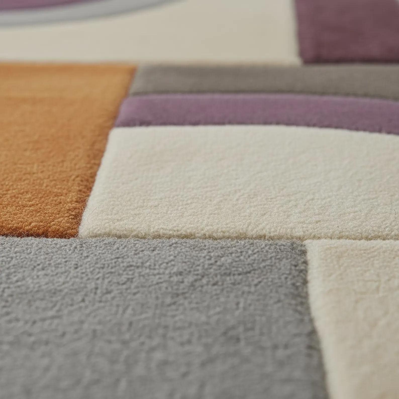Hand Tufted Geometric Rug, Soft Blush Modern Area Rug, Multicolor Accent Carpet for Living Room, Dining & Kids Room