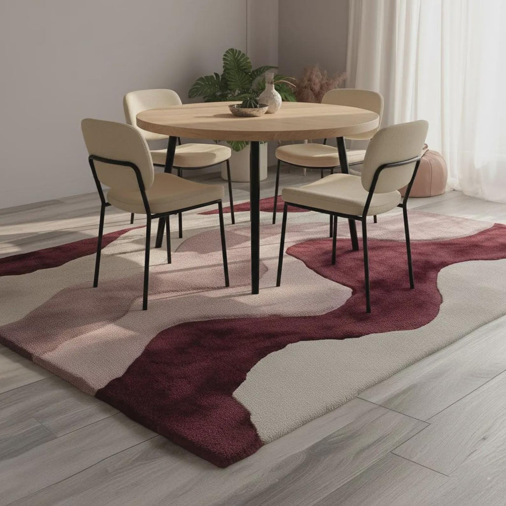 Wavy Design Modern Hand Tufted Rug, Geometric Carpet, Soft Multicolor Area Rug for Living Room & Nursery