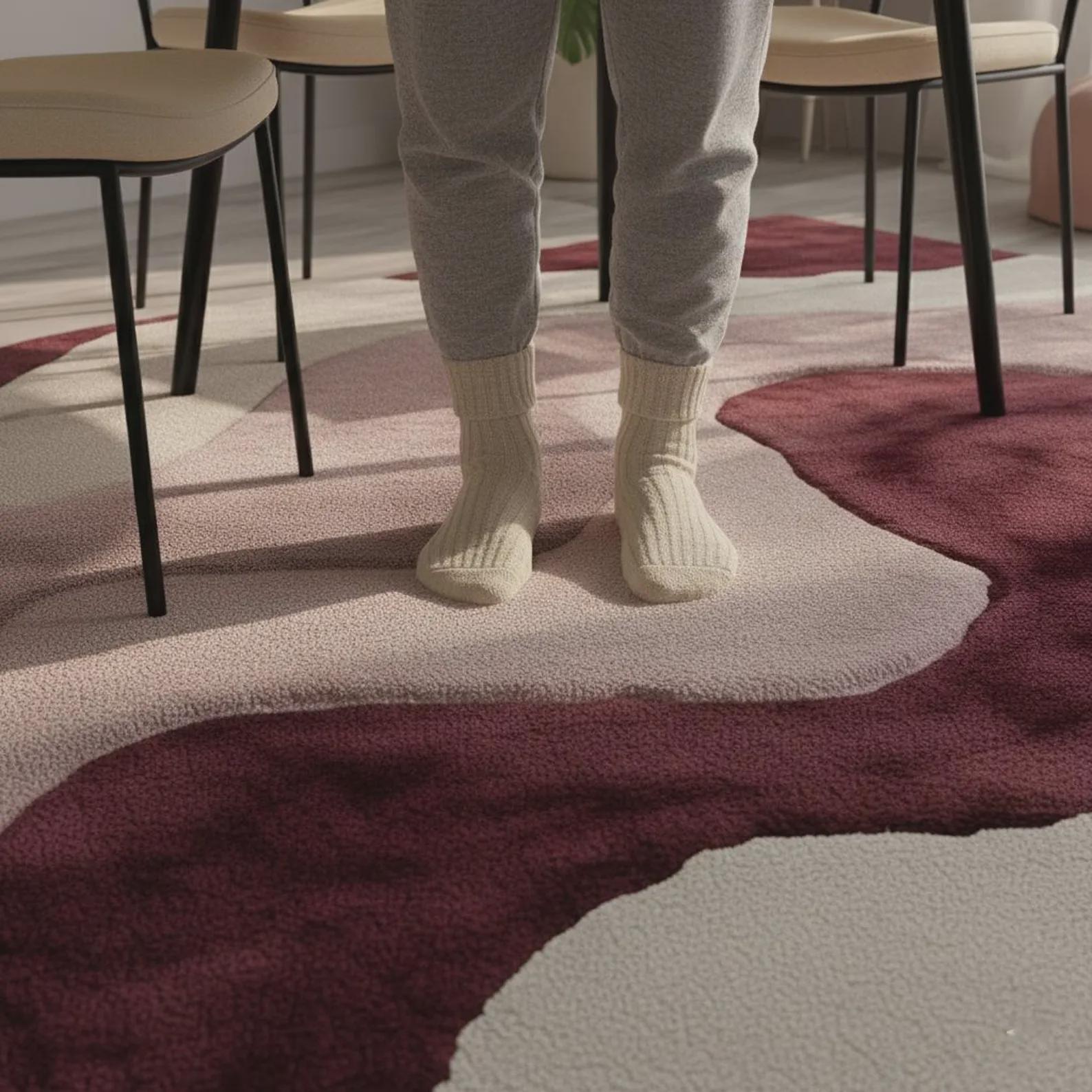 Wavy Design Modern Hand Tufted Rug, Geometric Carpet, Soft Multicolor Area Rug for Living Room & Nursery