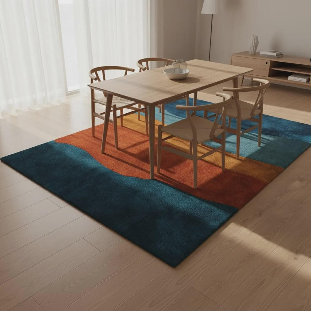 Modern Blush Geometric Rug, Hand Tufted Multicolor Area Carpet for Living Room, Nursery & Kids Room