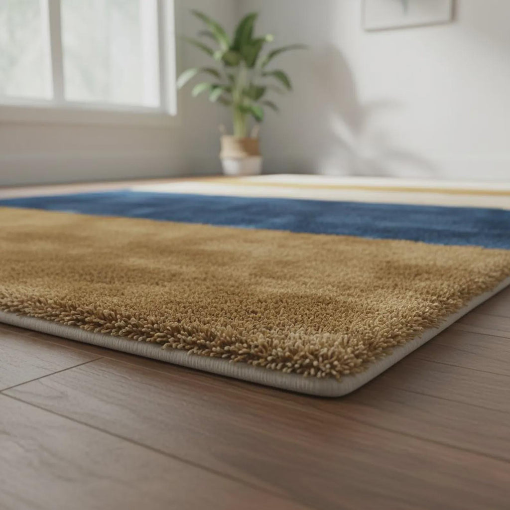 Handmade Geometric Tufted Rug, Soft Blush Modern Area Carpet, Colorful Home & Nursery Decor
