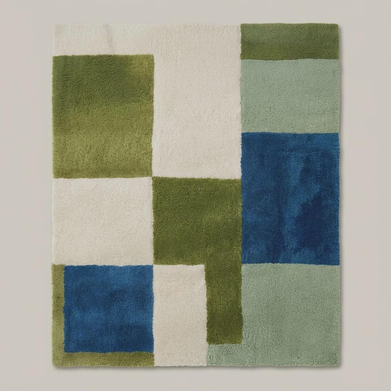 Modern Hand Tufted Blush Rug, Multicolor Geometric Area Rug for Living Room, Dining & Kids Space