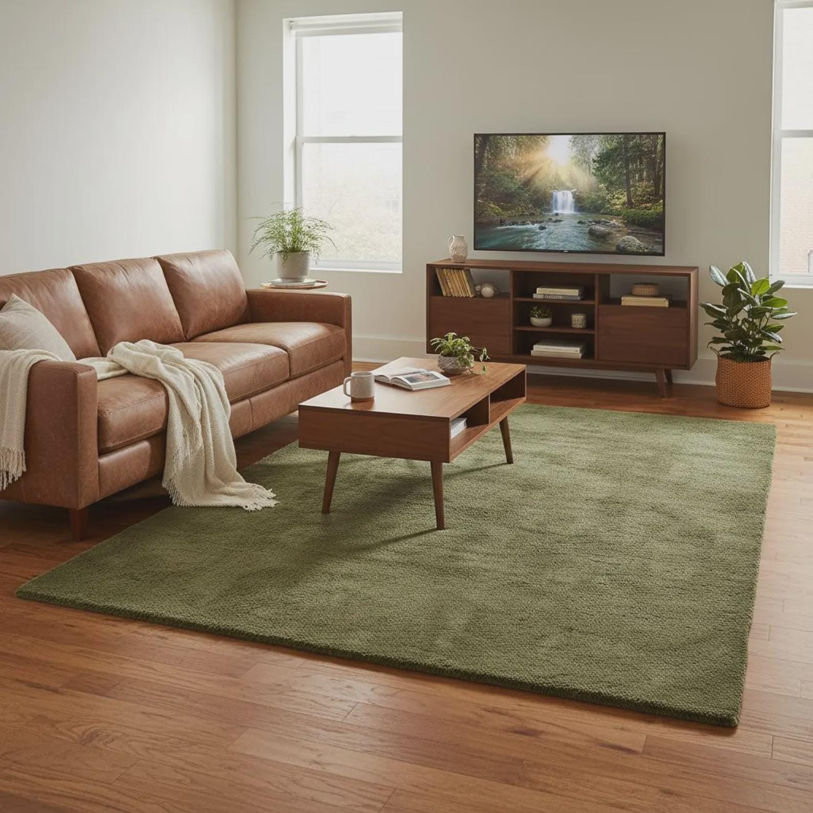 Soft Plush Hand Tufted Rug – Modern Area Rug, Cozy Minimalist Floor Carpet for Living Room & Bedroom