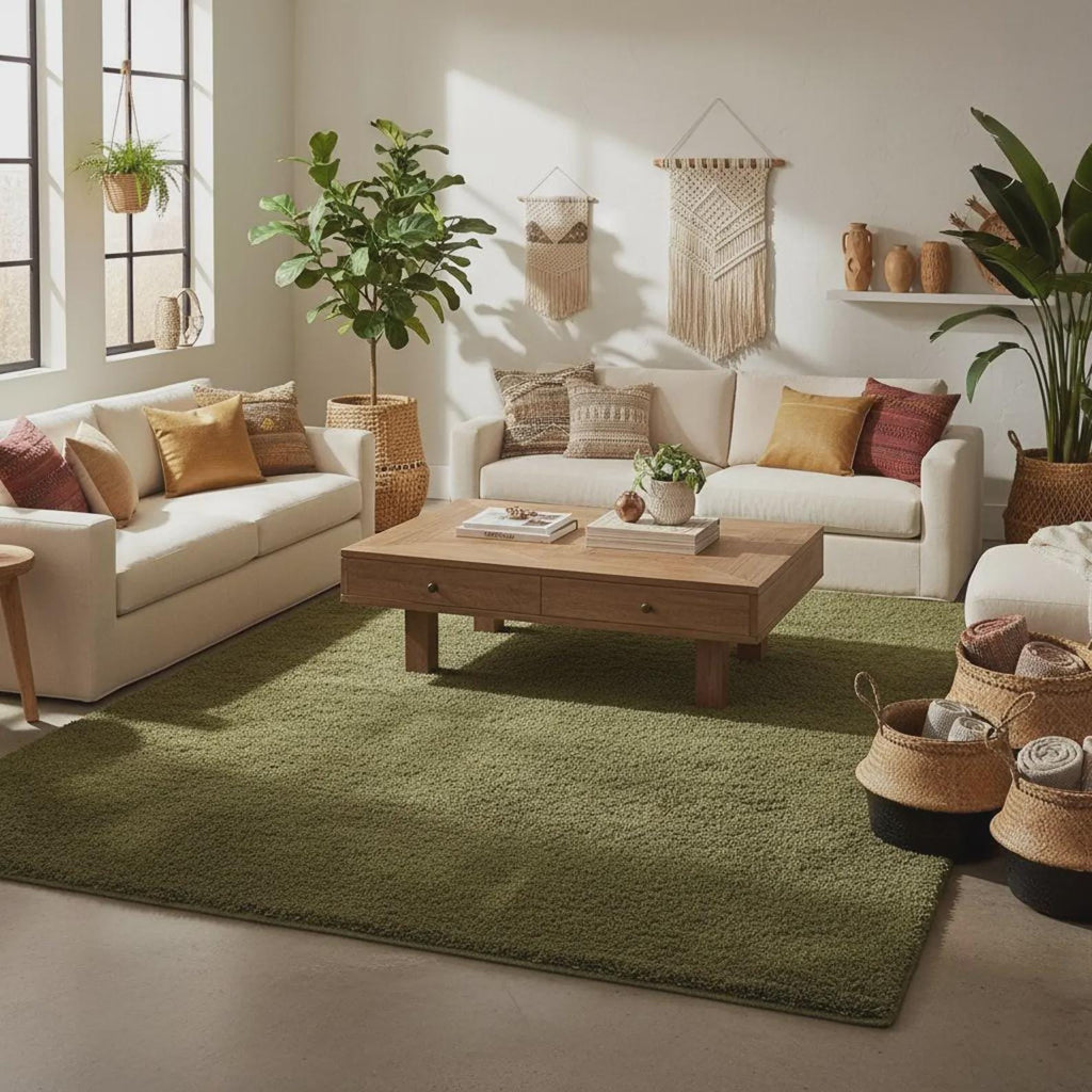 Soft Plush Hand Tufted Rug – Modern Area Rug, Cozy Minimalist Floor Carpet for Living Room & Bedroom