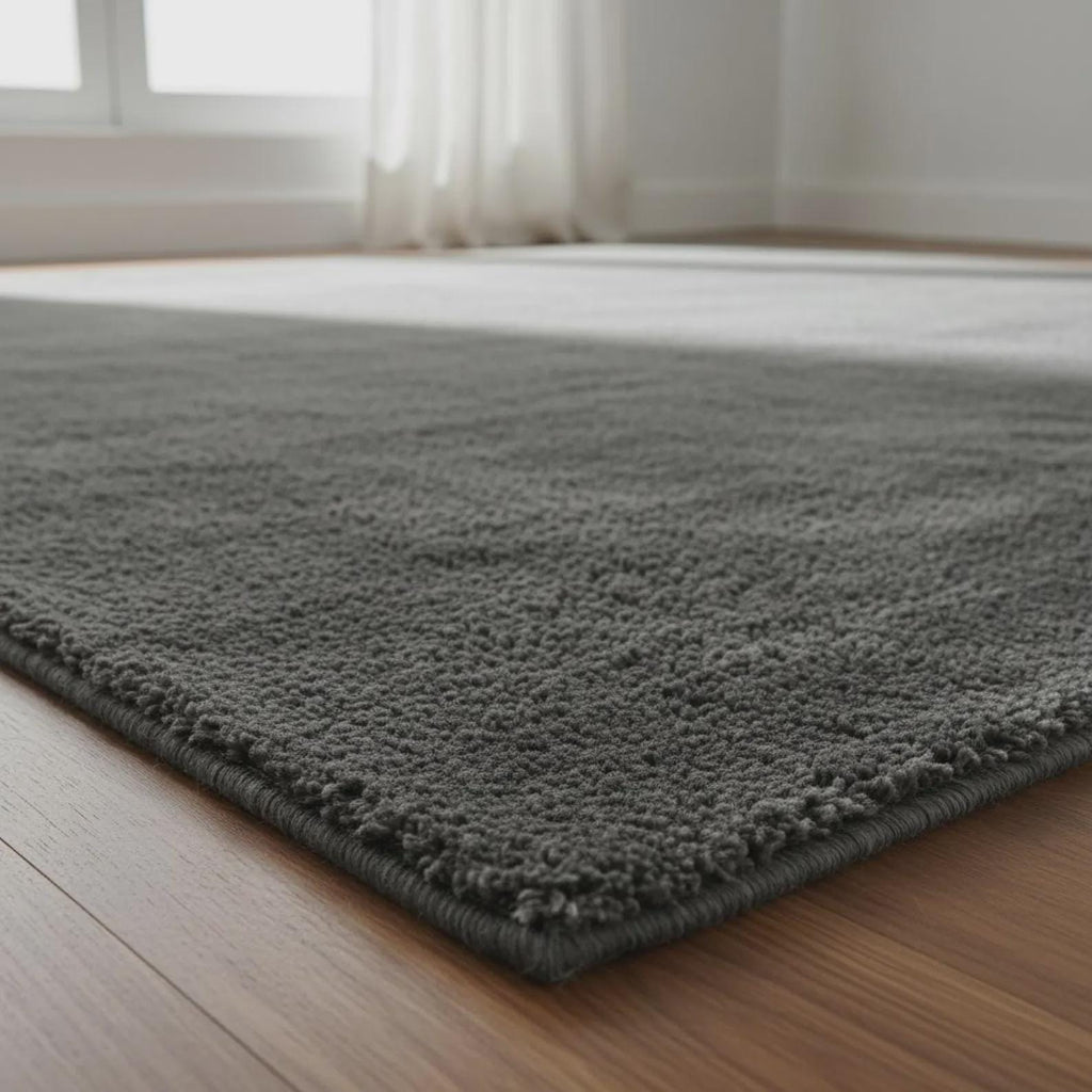 Hand Tufted Solid Olive Green Wool Rug – Minimalist Home Decor