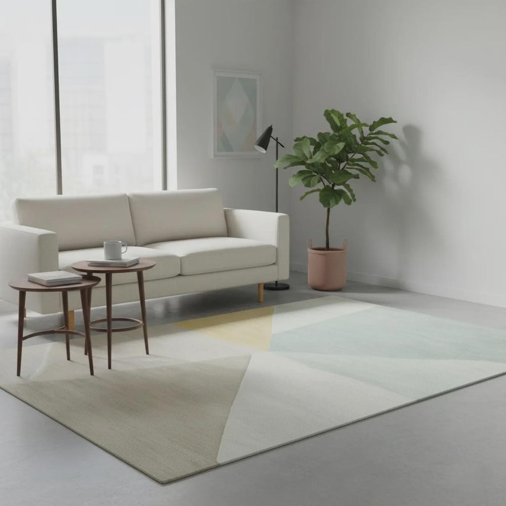 Abstract Geometric Hand Tufted Rug | Modern Block Pattern Area Rug | Contemporary Carpet | Handmade Floor Rug