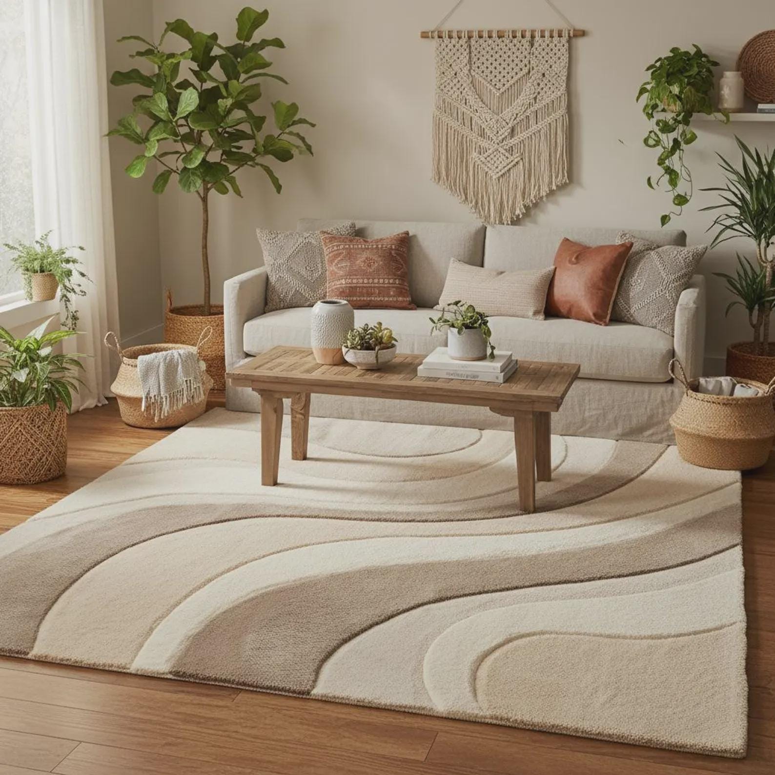 Geometric Handmade Tufted Rug, Contemporary Area Rug, Multicolor Carpet for Kids & Living Room