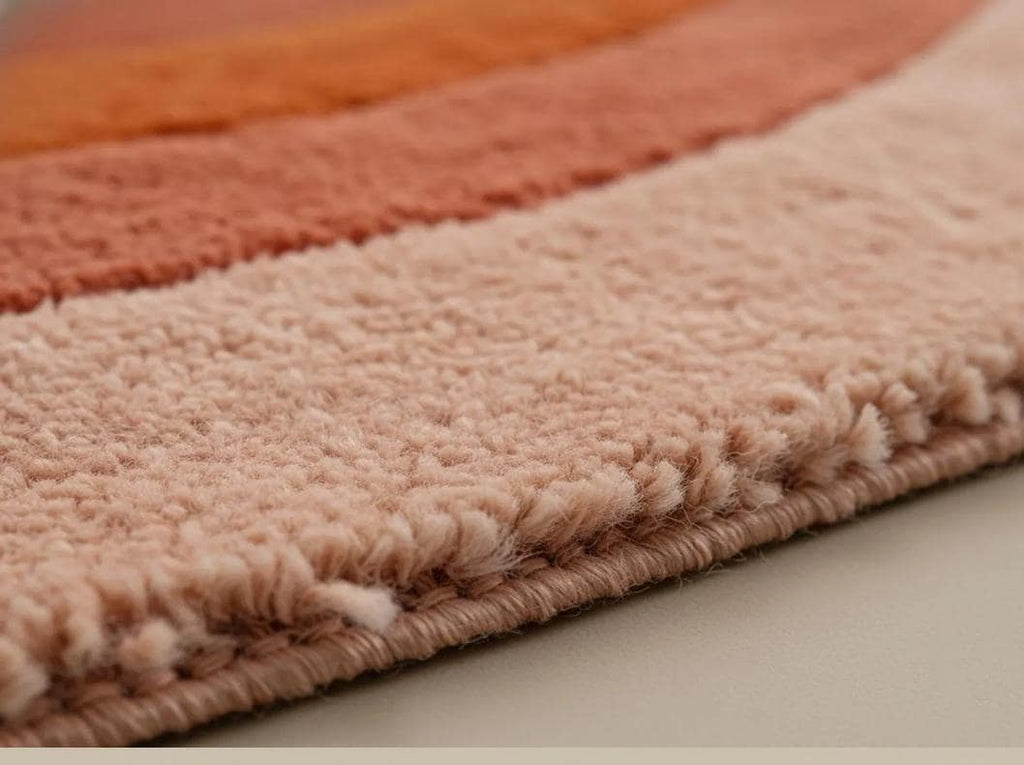 Pink Hand-Tufted Geometric Area Rug, Modern Multicolor Design