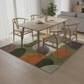 Geometric Color-Block Area Rug: Mid-Century Modern, Olive, Orange & Plum Teppich– Contemporary Living Room Area Carpet – Designer Rug