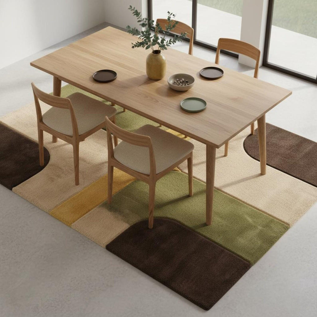 Hand-Tufted Wool Rug | Modern Abstract Wavy Design