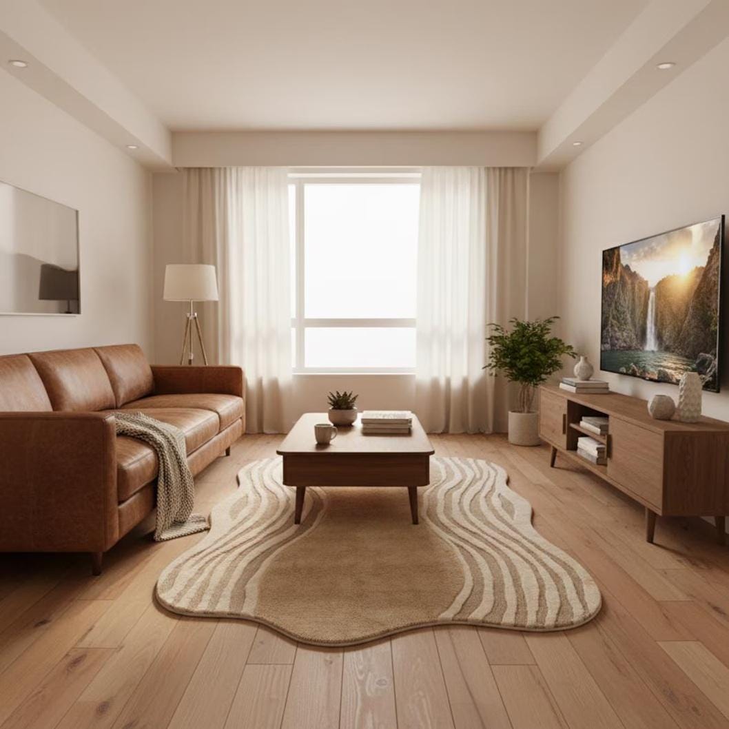 Wavy Organic Design Carpet | Irregular Modern Teppich | Modern Abstract Wavy Rug