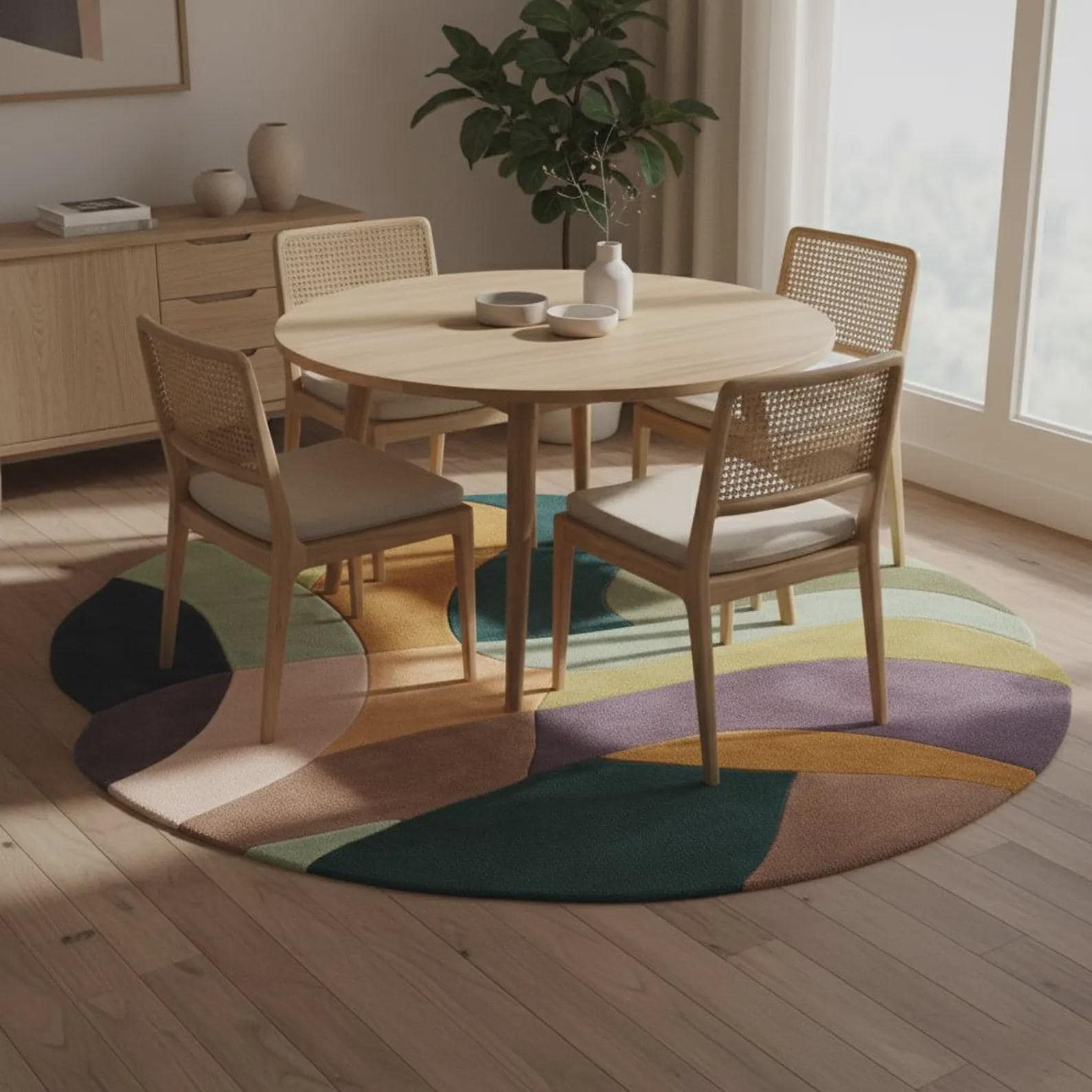 Organic Shape Abstract Rug | Wavy Pattern, Modern Statement Area Teppich | Irregular Abstract Area Rug
