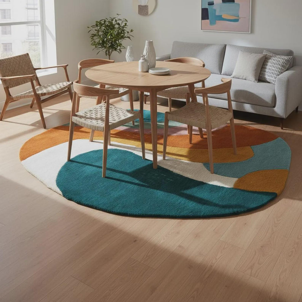 Hand-Tufted Abstract Rug | Modern Geometric Block Design