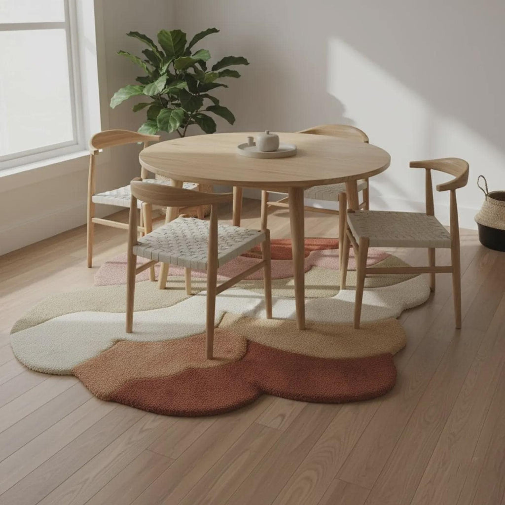 Mid Century Modern Abstract Rug, Artistic Statement Teppich, Abstract Organic Shape