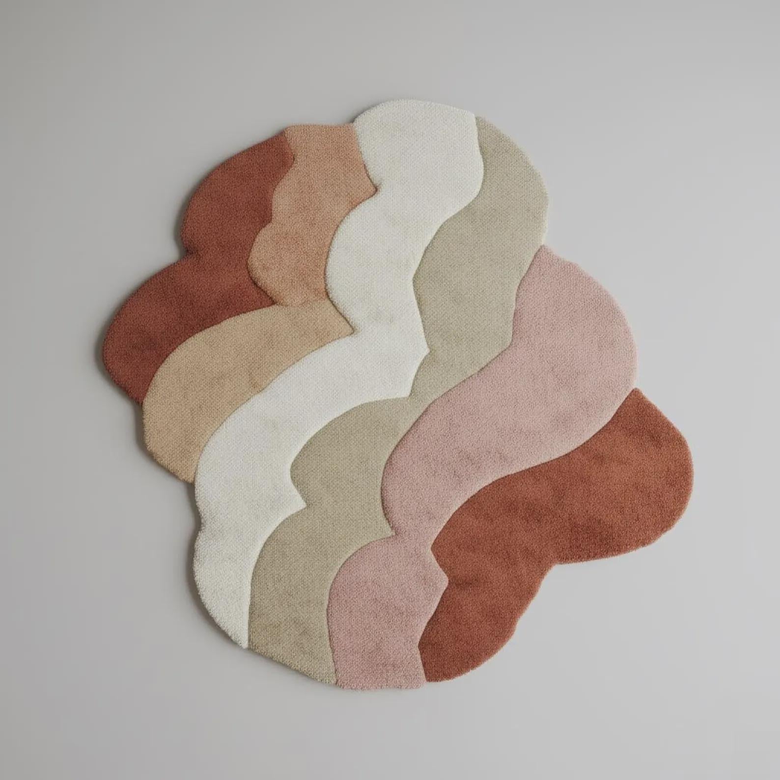 Mid Century Modern Abstract Rug, Artistic Statement Teppich, Abstract Organic Shape