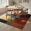 Hand-Tufted Wool Area Rug – Green Geometric Modern Design