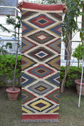 Handwoven Wool Jute Runner Rug size | Boho Hallway & Stair Runner Natural Kilim Carpet for Living Room Rustic Home Decor