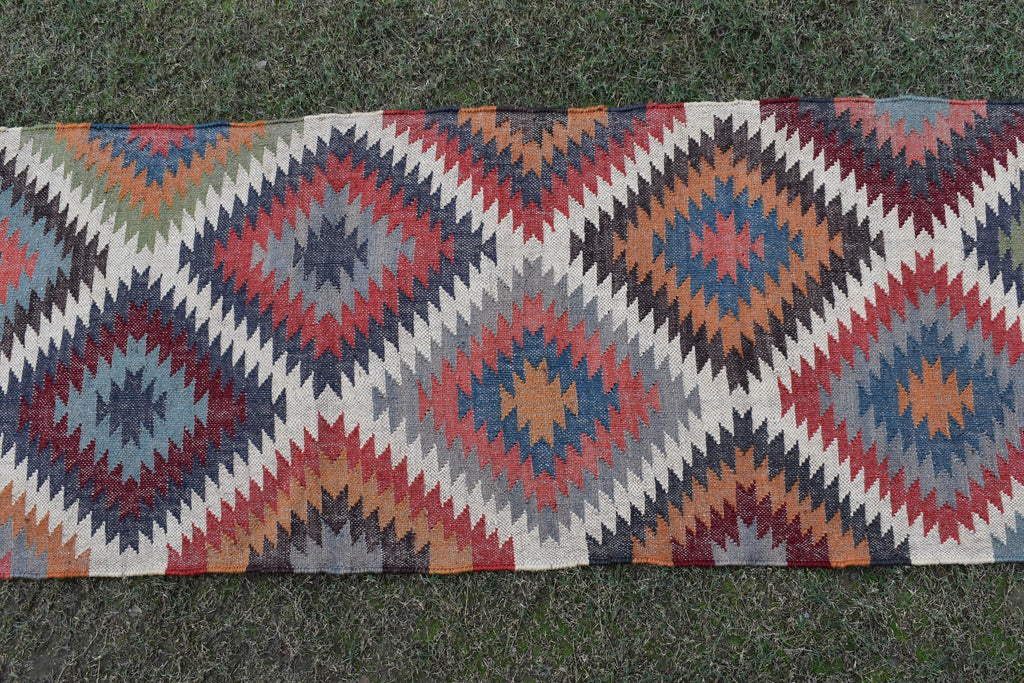 Multi Sizes Runner rug for stairs, Handwoven Geometric Indian Rug, Kilim Runner Rug for Entryway | Hallway | kitchen | Bedside