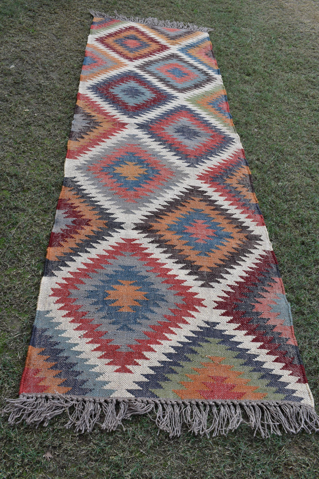 Multi Sizes Runner rug for stairs, Handwoven Geometric Indian Rug, Kilim Runner Rug for Entryway | Hallway | kitchen | Bedside