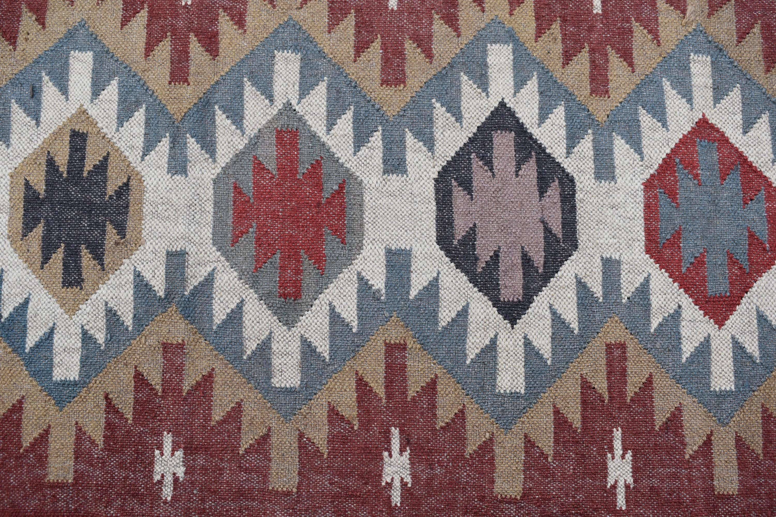 Handwoven Kilim Stair Runner, Custom Size Natural Jute Rug for Indoor Outdoor Stairs, Hallway, Geometric Eco-Friendly Rug for Home Decor