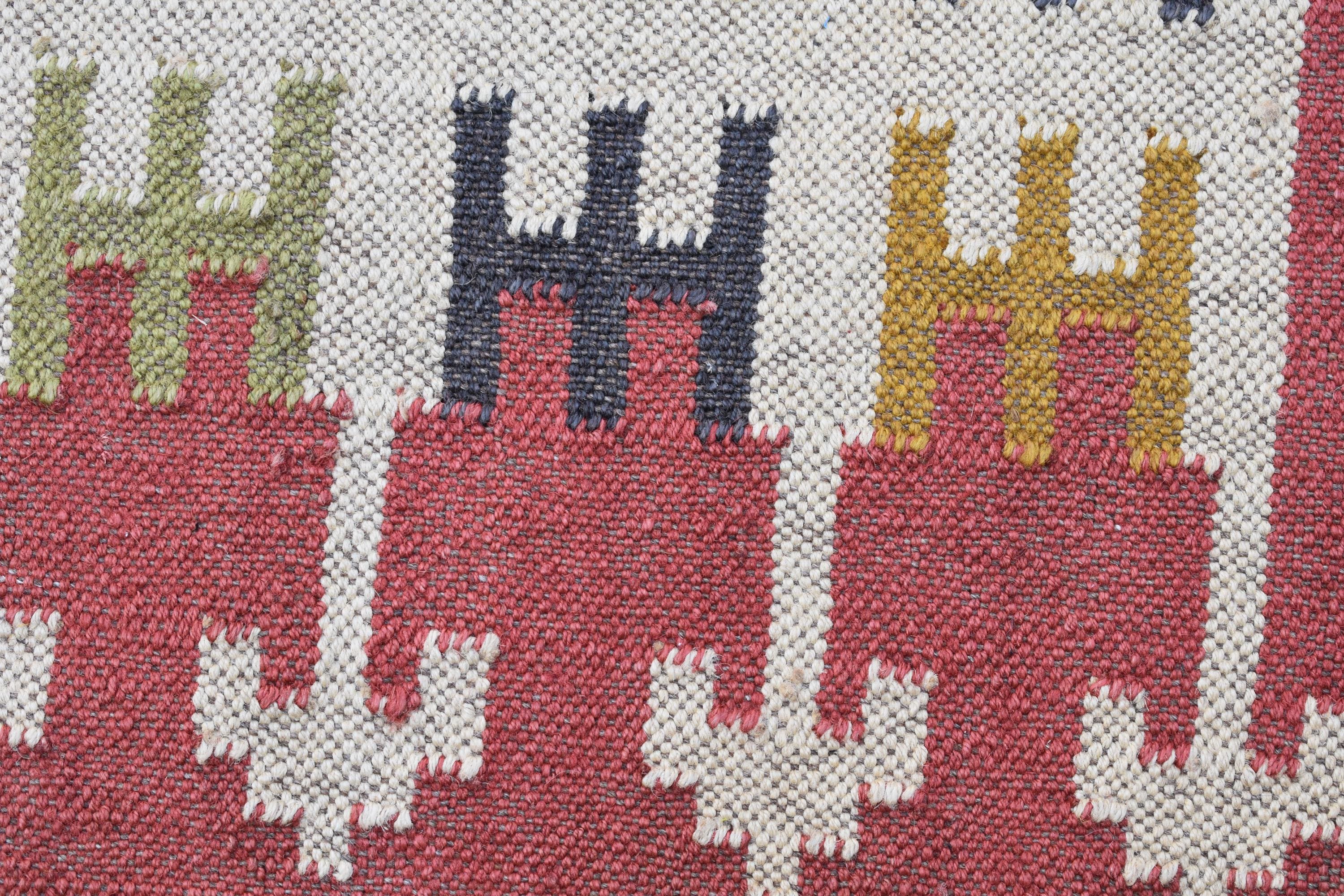 Minimalist Bohemian Kilim Rug Handmade Wool Jute Tribal Flat Weave Reversible Room Decor Rug Southwestern Tribal Rug