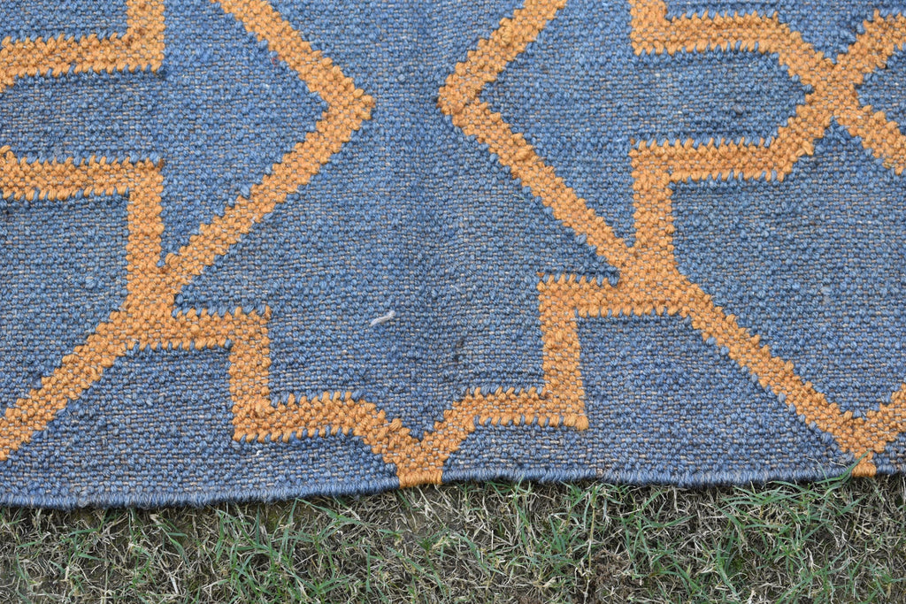 Boho Wool Jute Runner Neutral Handmade Rug for Living Room or Bedroom Flatweave Hallway Decor Geometric Flatweave Rug Eco-Friendly Decor