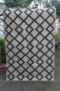 Authentic Handwoven Kilim Rug Wool Jute Tribal Diamond Pattern Bohemian Vintage Reversible Carpet Navajo Rug Weave Runner
