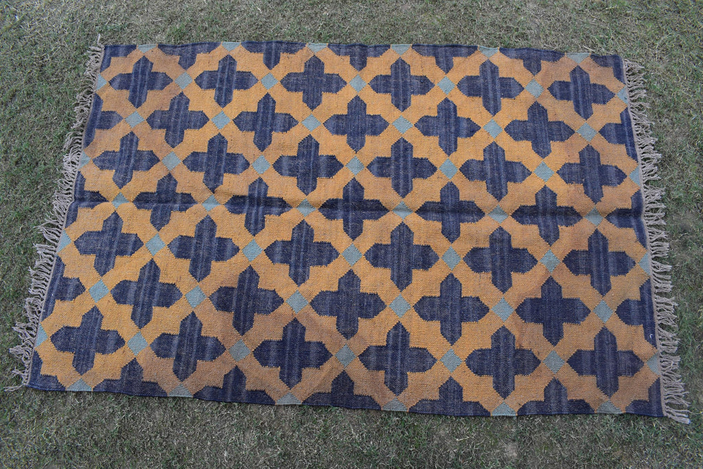 Rustic Boho Wool Jute Runner Handmade Neutral Flatweave Hallway Rug Geometric Farmhouse Decor Hallway Runner Carpet