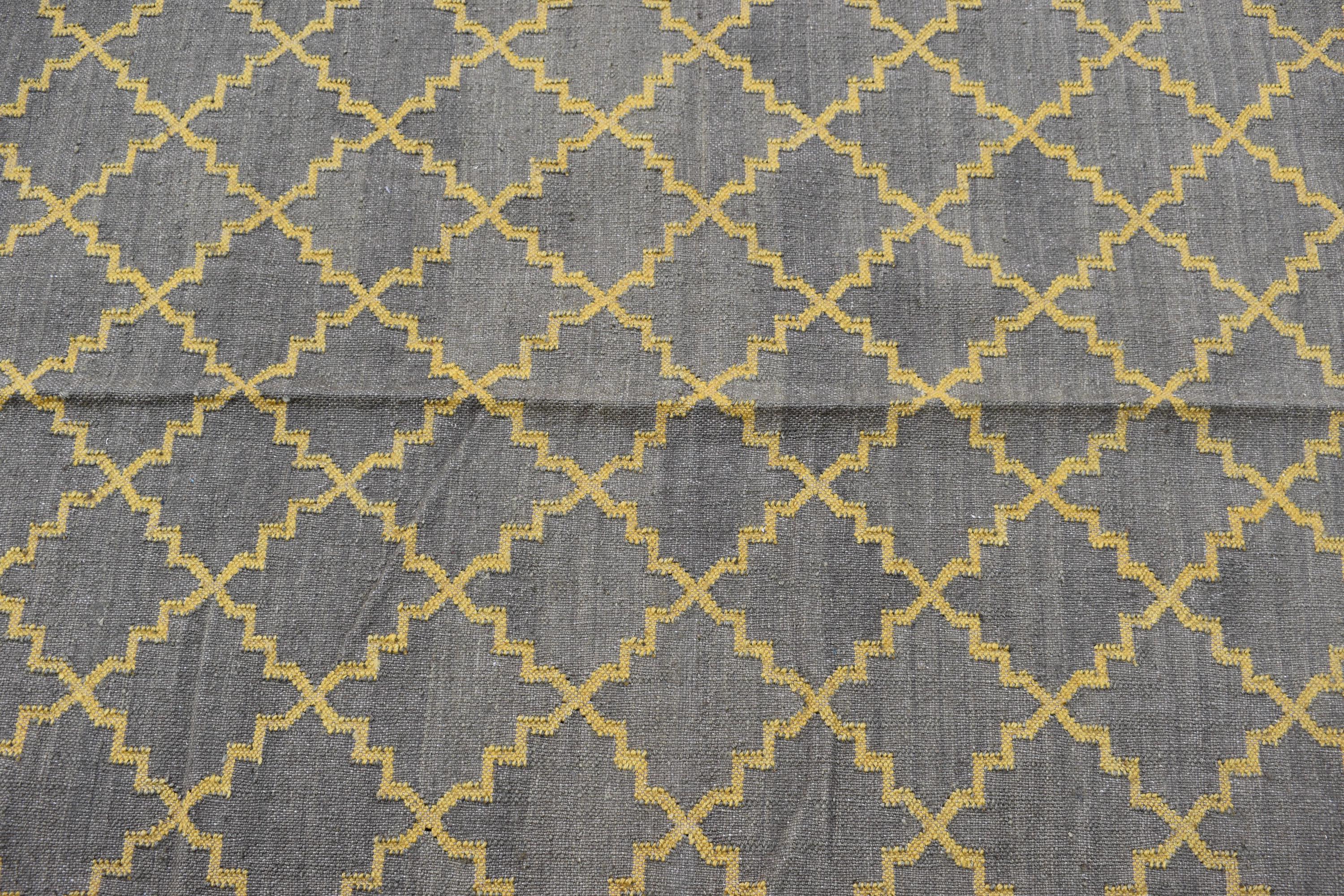 Rustic Boho Wool Jute Runner Handmade Neutral Flatweave Hallway Rug Geometric Farmhouse Decor Heritage Handwoven Carpet