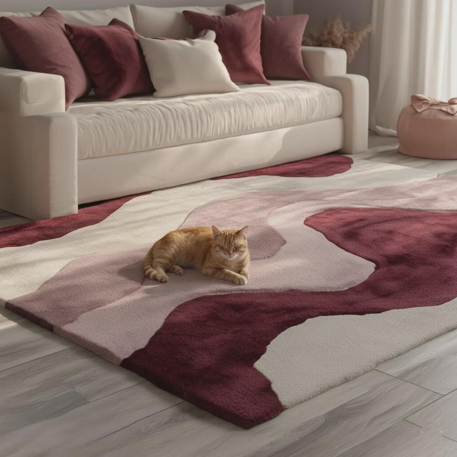 Wavy Design Modern Hand Tufted Rug, Geometric Carpet, Soft Multicolor Area Rug for Living Room & Nursery
