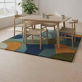 Hand-Tufted Geometric Area Rug, Modern Abstract Design
