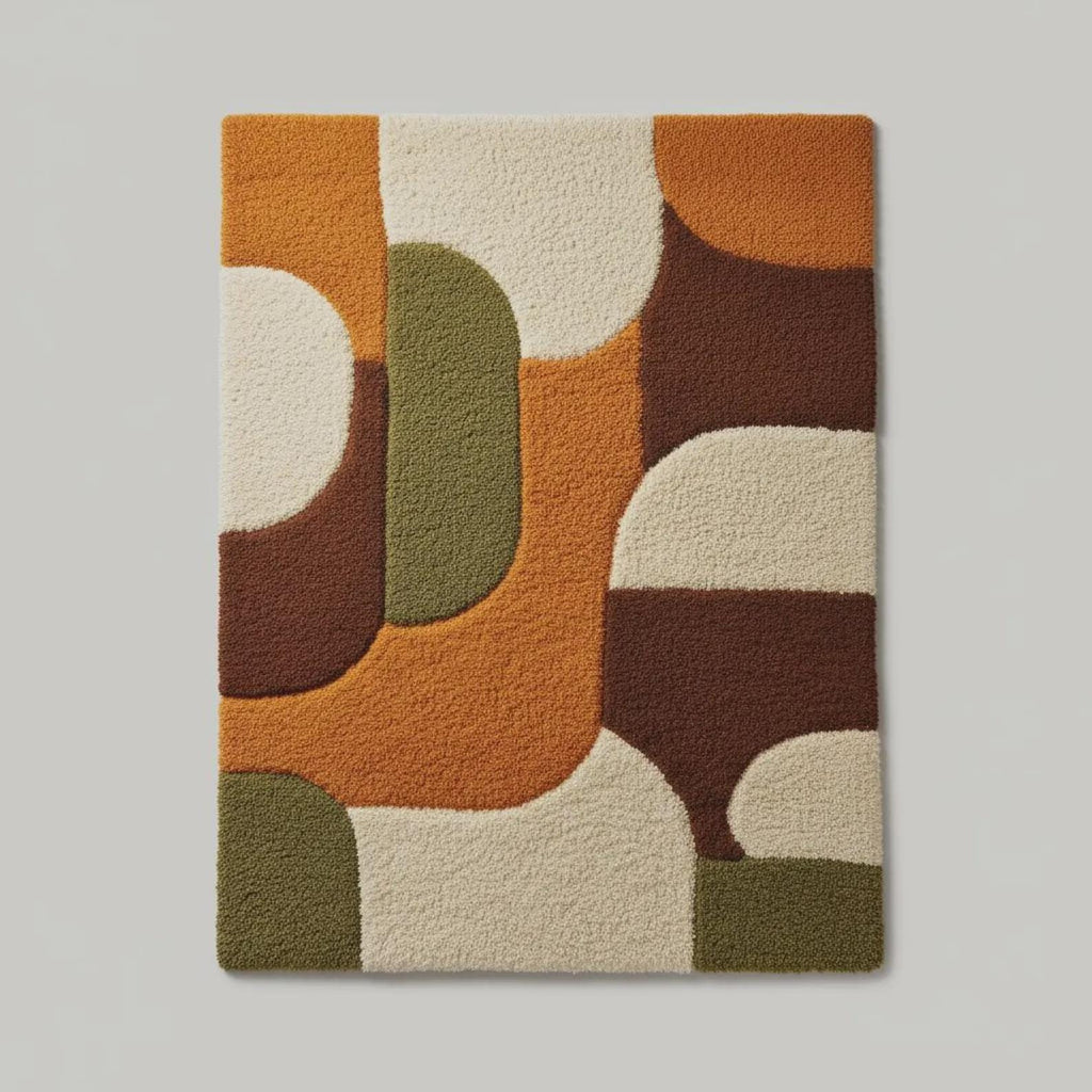 Hand Tufted Rug, Contemporary Geometric Area Rug, Multicolor Carpet for Kids & Living Room