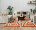 Hand Tufted Rug, Bright Orange Moroccan Rug, Beni Mrirt Rug, Shaggy Berber Wool Area Rug Thick Pile Berber Wool Rug Interior Decor Rug