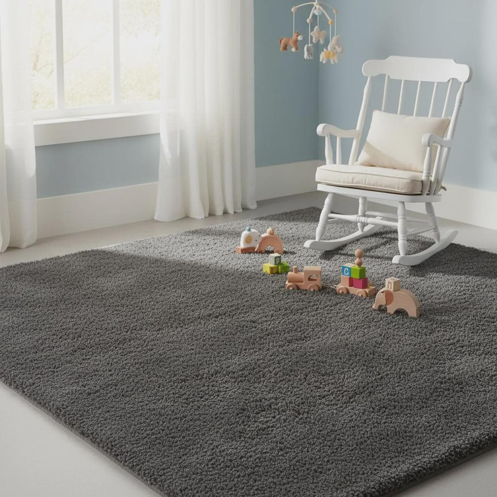 Hand Tufted Solid Olive Green Wool Rug – Minimalist Home Decor