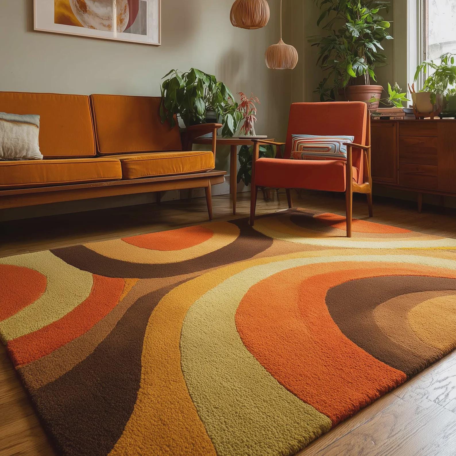 Hand-Tufted Wool Area Rug, Abstract Modern Art, Multicolor