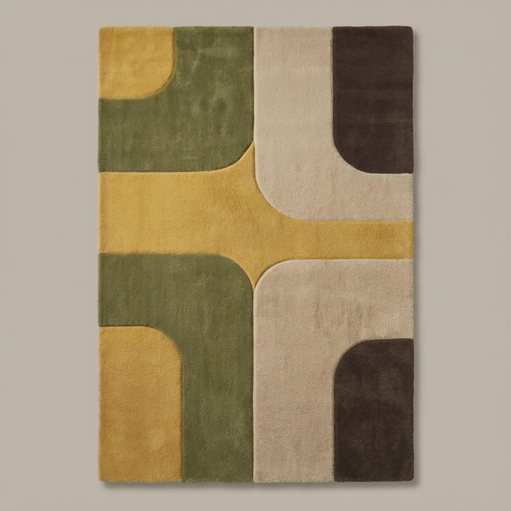 Hand-Tufted Wool Rug | Modern Abstract Wavy Design