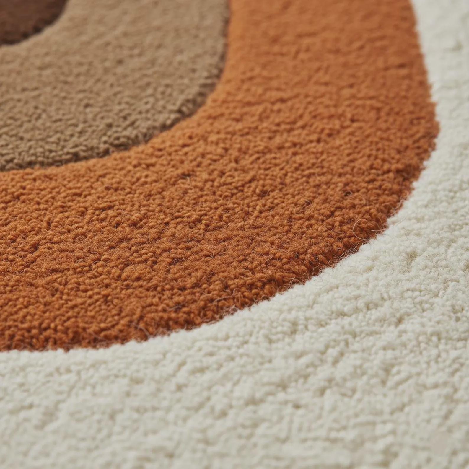 Geometric Blush Area Rug, Hand Tufted Modern Carpet, Soft Multicolor Rug for Home & Nursery