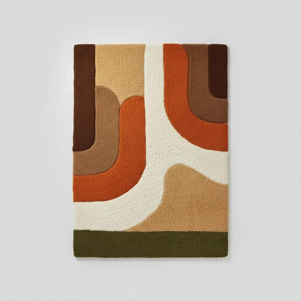 Geometric Blush Area Rug, Hand Tufted Modern Carpet, Soft Multicolor Rug for Home & Nursery