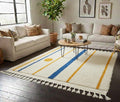 Authentic Beni Mrirt Moroccan Area Rug, Shadow Striped Wool Berber Carpet, Artisan Home Decor Soft Plush Moroccan Rug Decorative Carpet