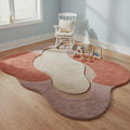 Curved Colorful Area Rug | Modern Abstract Wavy Rug | Irregular Organic Shape Rug