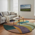 Organic Shape Abstract Rug | Wavy Pattern, Modern Statement Area Teppich | Irregular Abstract Area Rug